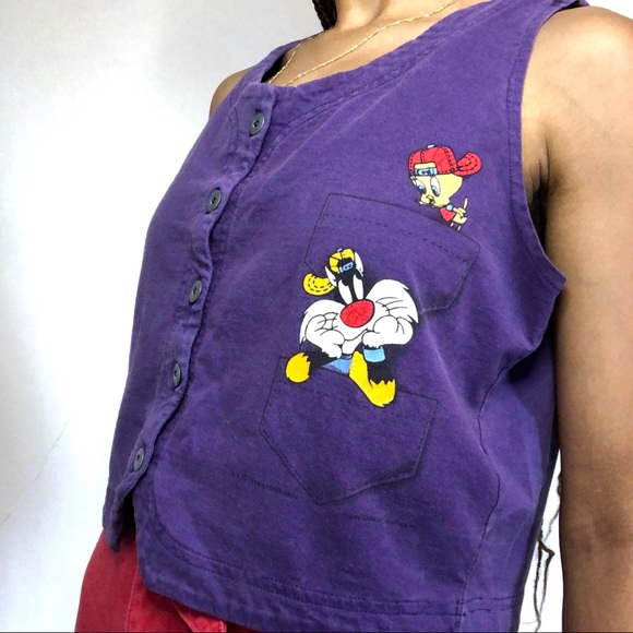 Warner Bros. Tops - Vintage Loony Tunes Purple Vest (1995)